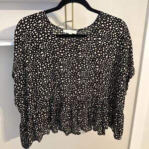Black and Cream Women's Blouse